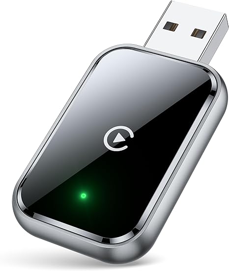Wireless CarPlay Adapter for iPhone, Mini Size with Extension Cable USB & USB-C/Type-C